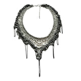 Iola Mixed Silver & Matt Grey Mesh Necklace