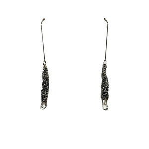 Oorja Silver Icicles Mesh Earrings