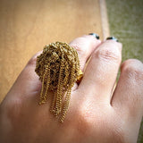 Gold Meshy Ball Ring