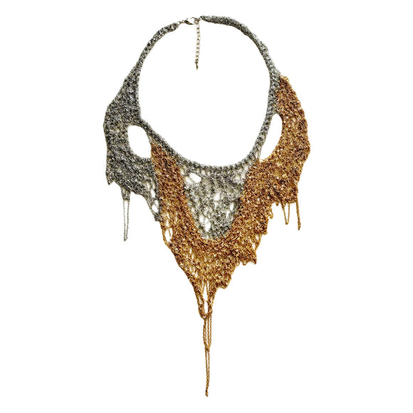 Mia Silver & Gold Mixed Mesh Necklace