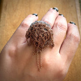 Silver & RoseGold Meshy Ball Ring