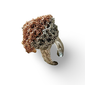 Silver & RoseGold Meshy Ball Ring