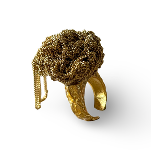 Gold Meshy Ball Ring II