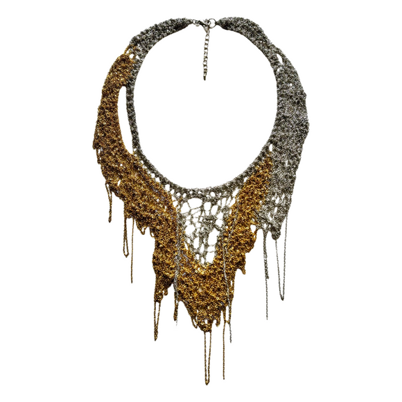 Juliana Mixed Gold & Sliver Mesh Necklace