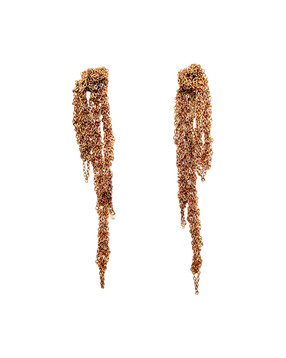 RoseGold Knotty Mesh Earrings