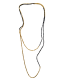 Black & Gold Super Long Mesh Necklace