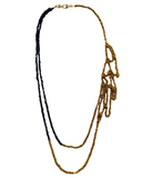 Black & Gold Layered Mesh Necklace