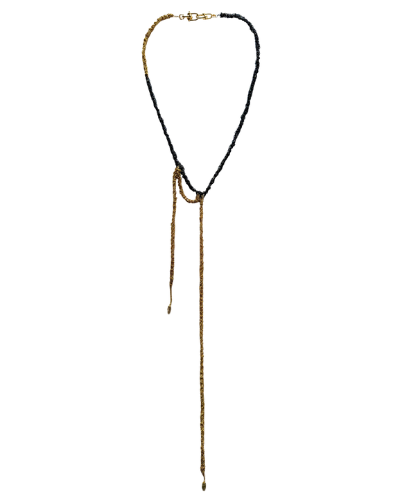 Black & Gold Mesh Necklace