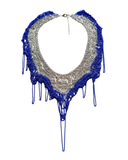 Silver + Cobalt Blue Trim Mesh Necklace
