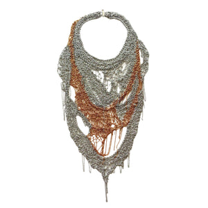Jenma Mixed RoseGold & Sliver Large Mesh Necklace