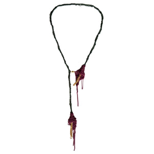 Purple Calla Lilies Long Mesh Necklace