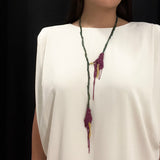 Purple Calla Lilies Long Mesh Necklace
